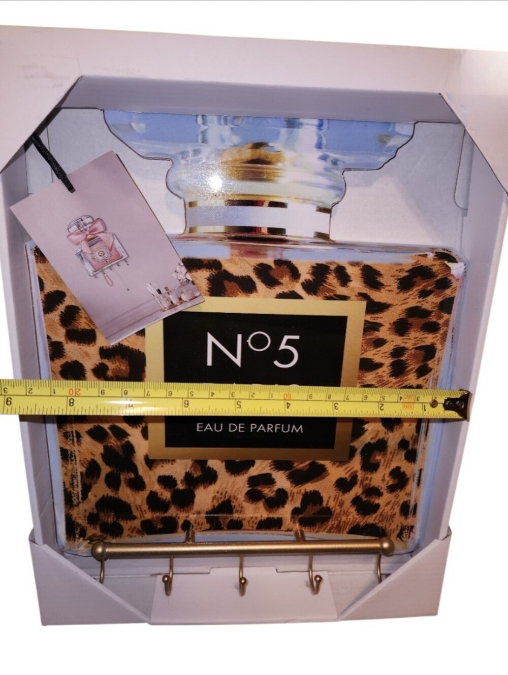 No.5 Paris Leopard Print Wall Hook Rack Jewelry & Accecory/Towels Wall Arganizor - Picture 6 of 8